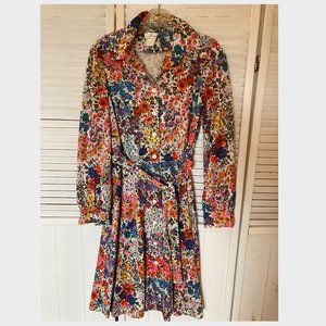 Vintage Floral Print Dress